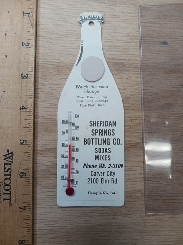 Rare Sheridan Spring Bottling Thermometer Advertisement Memorabilia Sample No... - Picture 16 of 16