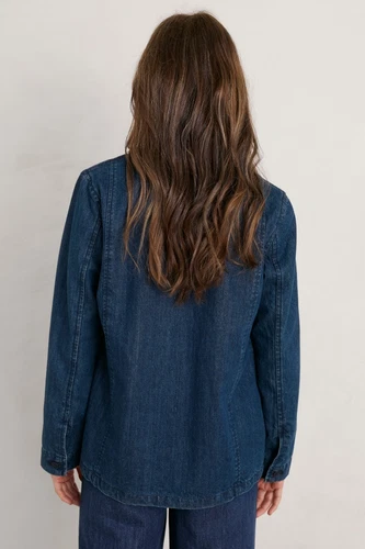 Seasalt Women's Blazer - blue Willow Carr Denim Blazer - Tall - Mid Indigo Wash - Picture 6 of 6