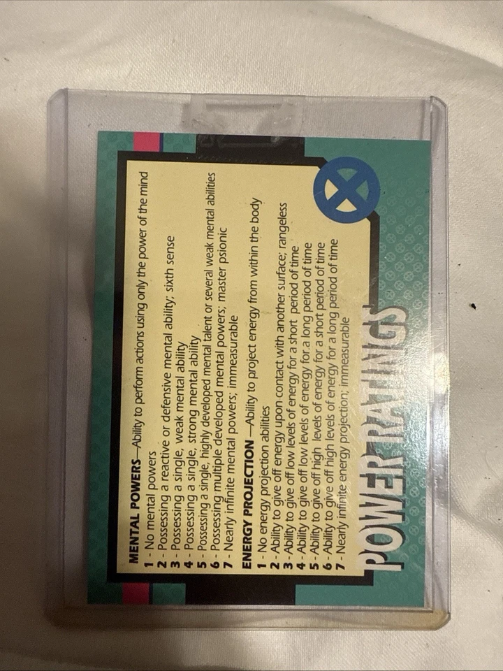 Tarjeta Power Ratings 1992 X-Men Serie 1 Jim Lee, Edición Coleccionable Rara Foto 2 de 3