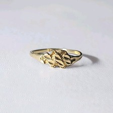 10K Yellow Gold Classy Sexy Nugget Sparkle-Cut Ring?Women's?Vintage, Size 5