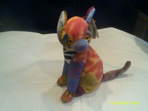Vtg. Ty Beanie Baby-Kaleidoscope the Cat DOB 6/24/2000-org tags