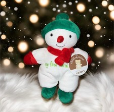 Carters Child of Mine My First Christmas Rattle Stuffed Plush White Snowman