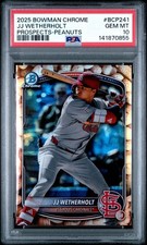 2025 Bowman Chrome JJ Wetherholt Peanuts Snack Pack Refractor PSA 10 Gem Mint