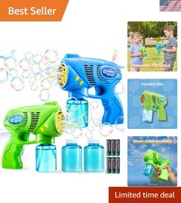 Ultimate Kids Bubble Gun Set - 2 Bubble Guns  Refills for Endless Outdoor Fun