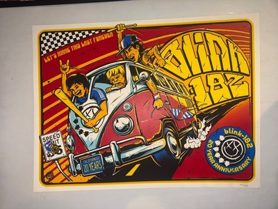 RARE Blink-182 20 Year Anniversary Mark 5 Screenprint Poster /182