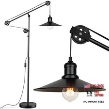 Adjustable Industrial Floor Lamps for Living Room - Rustic Reading Lamp with