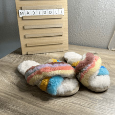 Emu Australia Kid s 4 Sheepskin Rainbow Colored Slides