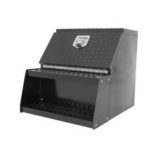 25x28x24 Side Mount Semi Truck Tool Box Saddle Step Open Wide Design Black