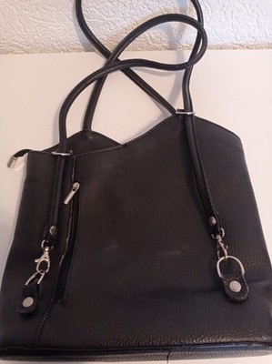 VERA PELLE Italy Elegante Damen Tasche Ledertasche Neu Schwarz Echtes Leder