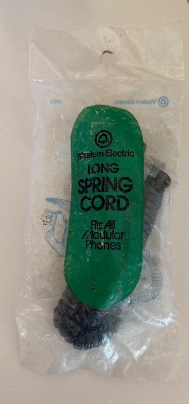 NOS (Bell Telephone) Black Handset Cord 12' Feet long Fully Modular H4DU