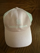 Smith & Wesson Pink & White Adjustable Strap Mesh Back Hat New