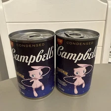 (2) Pokemon Mew Campbells Soup Limited Edition Soup Cans RARE MEW artwork TCG
