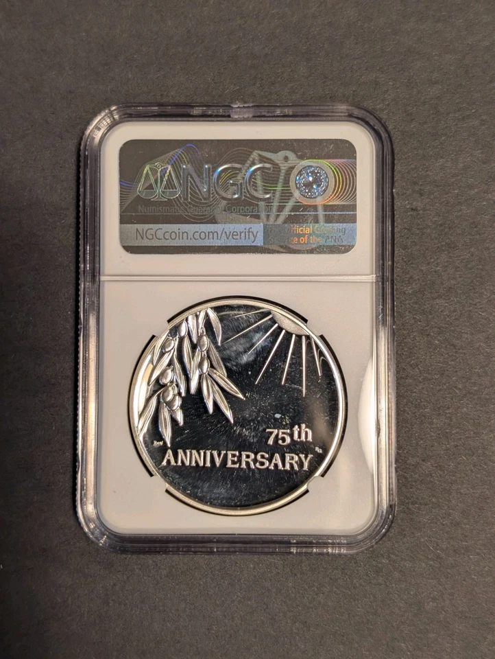 2020 P End of World War 2, II 75th Anniversary 1oz Silver Medal Eagle NGC PF70 - Image 2 of 3