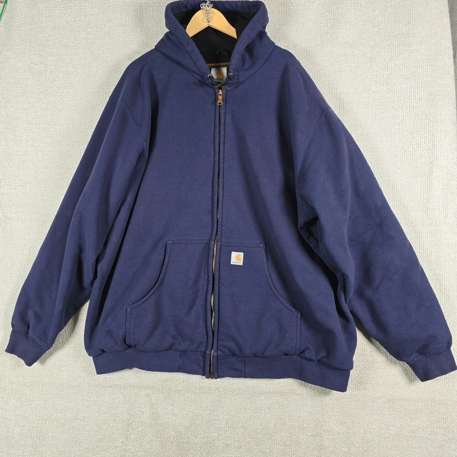 Carhartt Rain Defender Thermal Lined Zip Up Hoodie Navy 3XL Big Tall No Tag Size