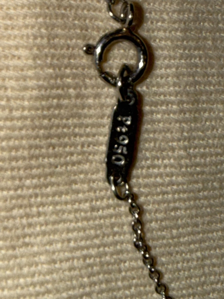 Tiffany & Co 4-Diamond and Platinum Necklace (Pt 950) - 16" - Image 3 of 4