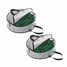 2 Pack Clear Christmas Wreath Storage Bags 24 Inch - Waterproof Wreath Contai...