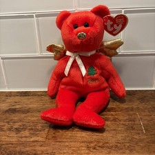 TY Beanie Baby - GIFT the Bear (Red Version) (Peace With Christmas Tree)