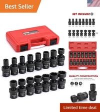 Professional 1/2" Drive Universal Impact Socket Set - 10-24mm Flex Design