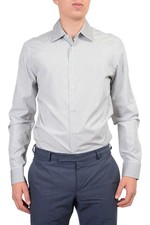 Prada Men's Gray Dress Shirt Size US 17 IT 43