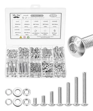 Nuts and Bolts Assortment Kit, 370 Pcs, M4 Screws (7 Sizes 6-30Mm) with Box