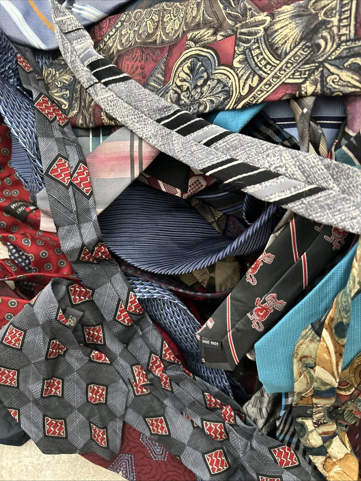 50 PC Mens Neckties Lot Bulk Wholesale Quilt Craft Only Repurpose DIY Tie Lots image 15