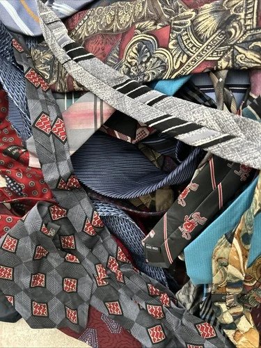 50 PC Mens Neckties Lot Bulk Wholesale Quilt Craft Only Repurpose DIY Tie Lots image 15