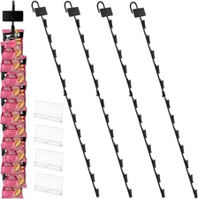 Hanging Merchandise Strips with Hooks - 32 Inches Chip Display Rack Stands - Pot