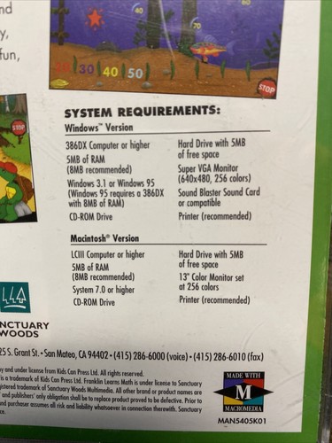 Sanctuary Woods Franklin learns math computer CD educational ages 4 to 7 - Picture 3 of 5