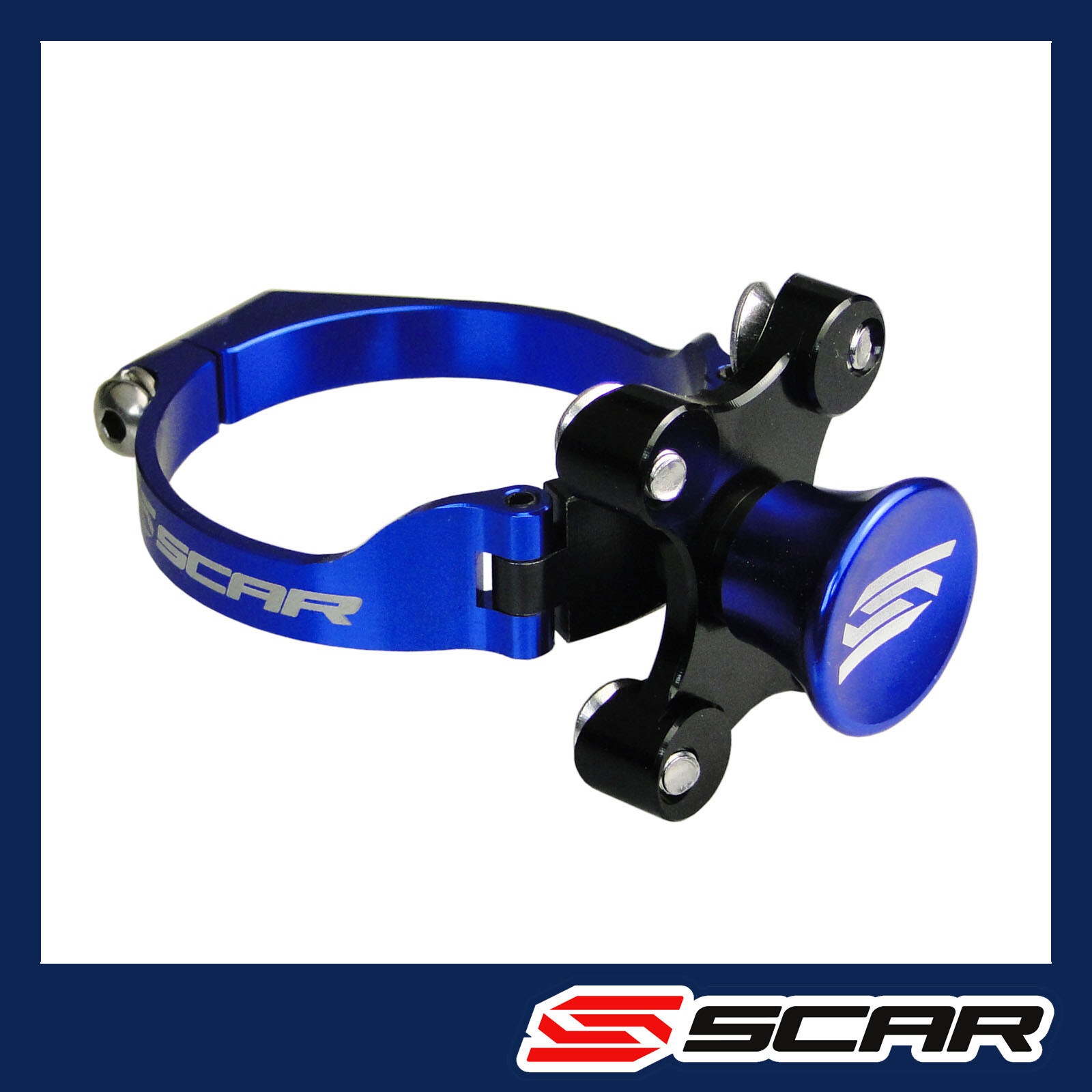 Kit départ holeshot Fantic XX XE 125 250 bloque fourche moto Scar bleu