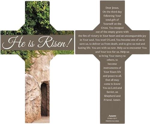 He Is Risen Lenten Cross Shaped Prayer Book Mark Easter Accessories Pack of 10 - Picture 2 of 5