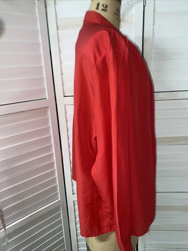 Alicia VINTAGE Women’s Polyester Red Collar Button Down Blouse Top Sz 22 X-Large - Picture 3 of 9