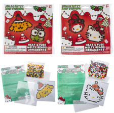 HELLO KITTY 2 PACK BUNDLE HEAT  FUSE MELTY BEADS CHRISTMAS ORNAMENTS NEW SEALED