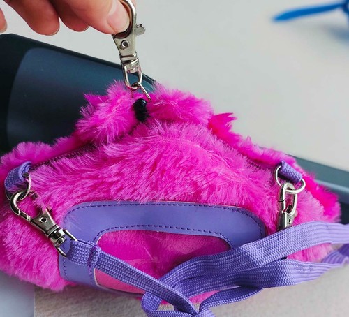 Disney Cheshire Cabeza de Gato Bolso de Hombro Bolso para Monedas Teléfono Bolsa para Tarjetas Cartera Muñeca de Peluche - Imagen 4 de 5