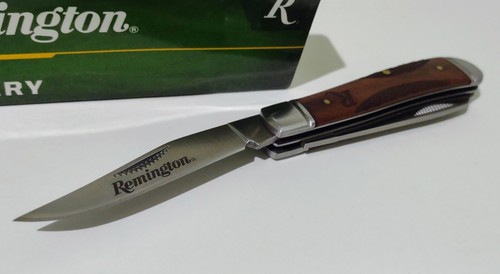 REMINGTON CHECKERED GRIP TRAPPER HUNTING POCKET KNIFE !!! - Picture 2 of 6