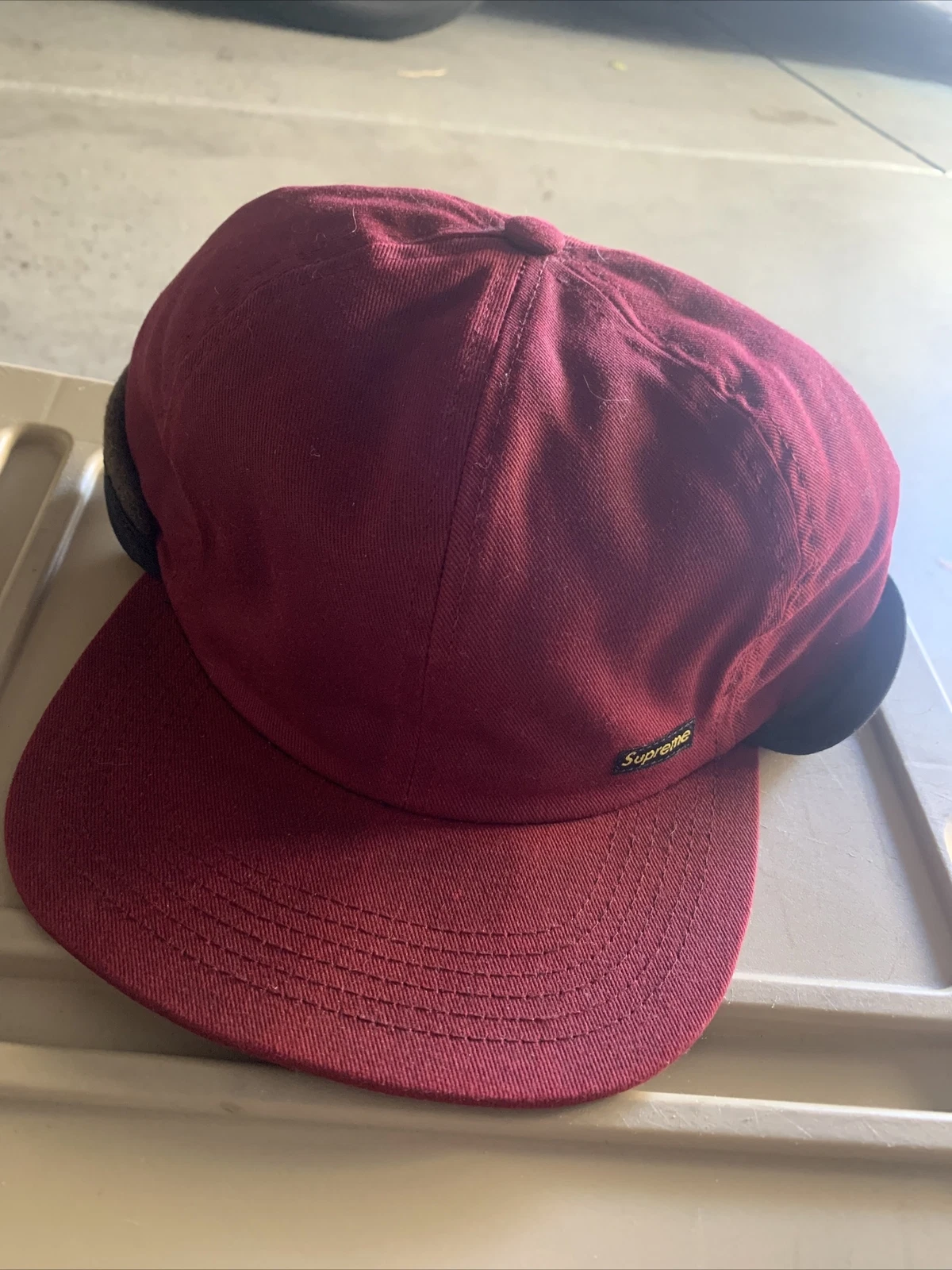 Chapeau à rabat d'oreille ciré Supreme petit moyen Japon rare boîte vintage logo CDG camouflage