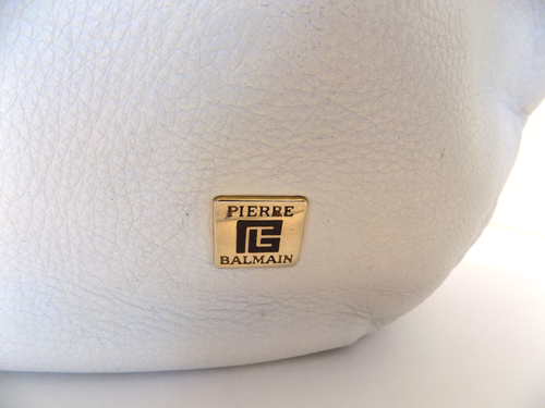 vintage 70s Pierre Balmain White Leather half moom HOBO Shoulder Bag purse - Picture 3 of 17