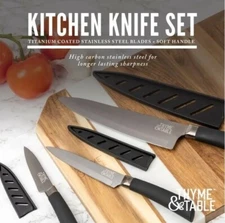 THYME TABLE KITCHEN KINIFE SET (3 pc)carbon stainless steel 