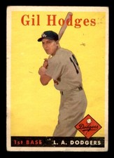 1958 Topps Baseball #162 Gil Hodges GD *e1