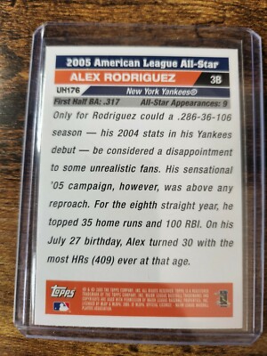 2005 Topps Update Alex Rodriguez All-Star #UH176 New York