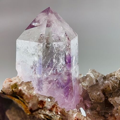 RARE Enhydro Museum Grade Record Keeper Lilac Brandberg Amethyst w Moving Bubble - Picture 3 of 10