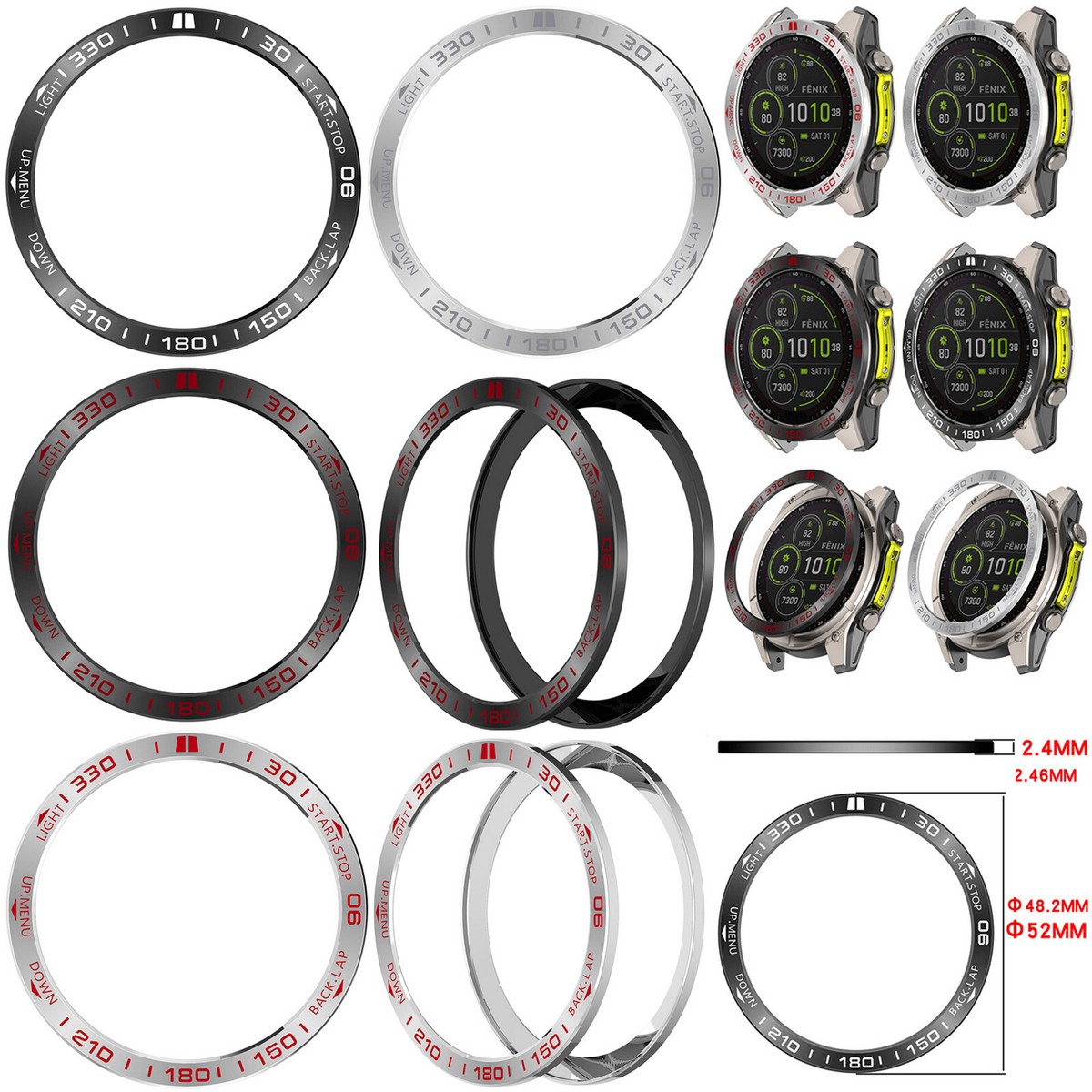 Watch Bezel for Garmin Tactix8 AMOLED 47/51MM SOLAR 51MM Racing