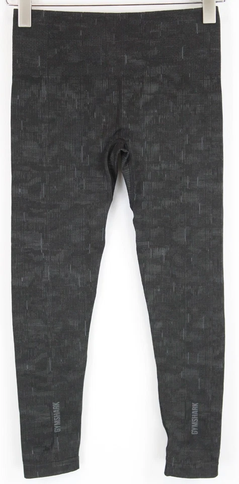 Gym Shark Femme Leggings S Gris Foncé à Motifs de Sport Extensible - Photo 2/4