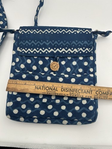 Bolso Bandolera 100% Algodón Orgánico Hecho a Mano Bloque Tinta Bohemio Hecho en India - Imagen 4 de 5