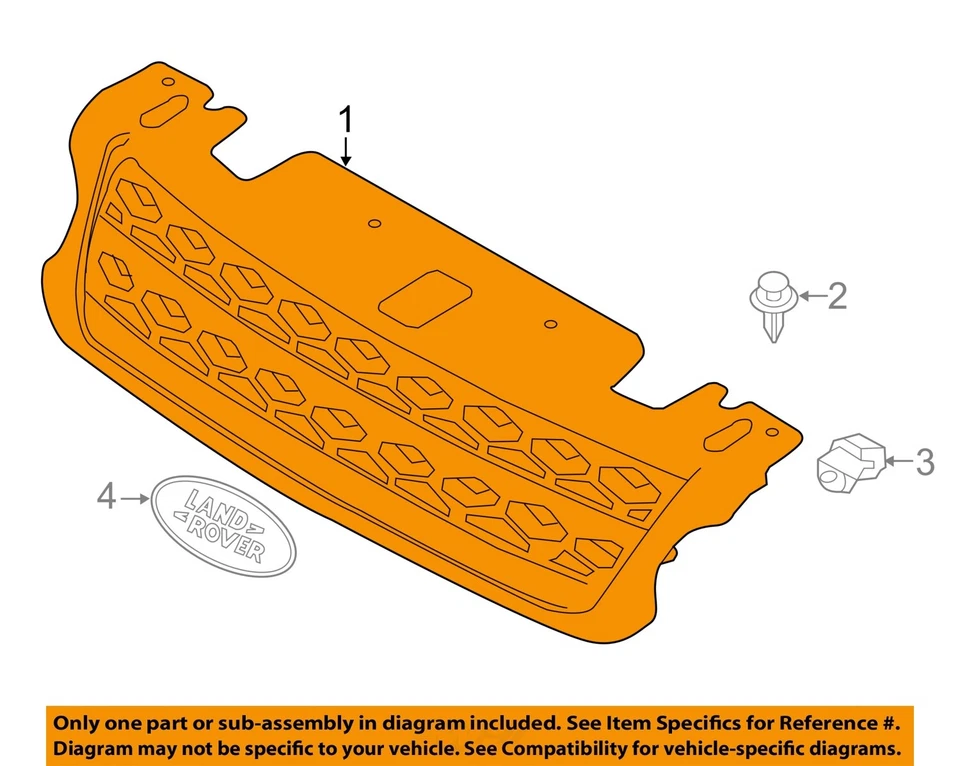 Used Upper Grille fits: 2016 Land rover Range rover sport upper black surround b Foto 3 de 4