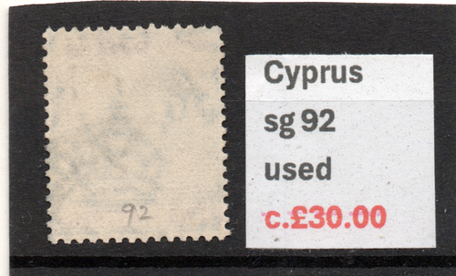 Cyprus GV 1921-23 2pi. azul y púrpura sg 92 usado - Imagen 2 de 2