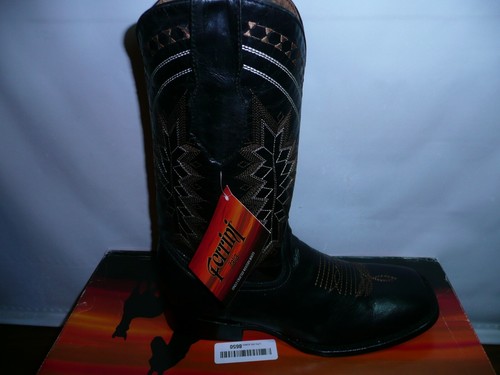 Ferrini Stivaletto Uomo Apache Western Nero 8 D US - Foto 5 di 9