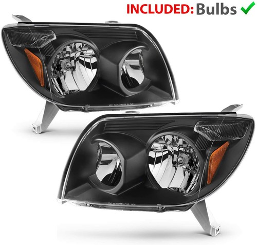 For Black 2003 2004 2005 Toyota 4Runner 4-Runner Headlights Headlamps Left+Right - Picture 2 of 5