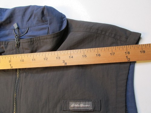 EDDIE BAUER Fishing Vest Men Large Tall Blue Camping Outdoors Nylon Pockets - Picture 18 of 22