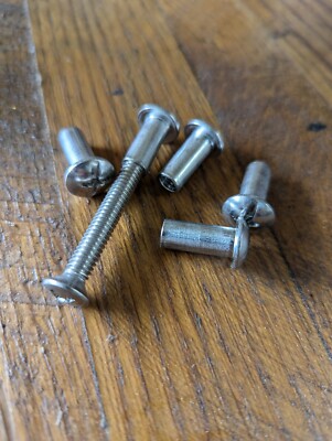 1/4-20 5/16OD 1''L Stainless Steel Combo Dr Truss Head Binding Post Female 10pk