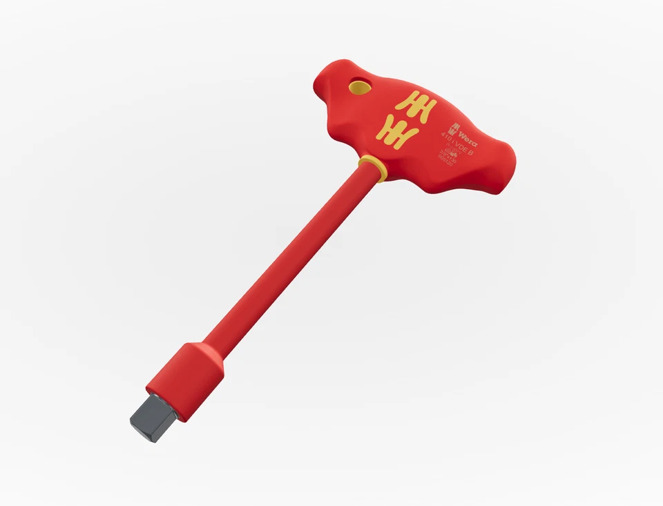 Wera 410 i VDE Insulated T-Handle Screwdriver Adapter 3/8" Drive 05005120001 - Image 2 of 4